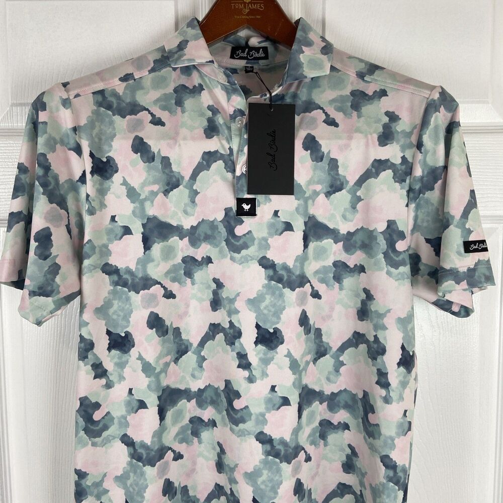 Bad Birdie Golf Performance Core Polo Shirt Size Small Mirage Oasis NEW